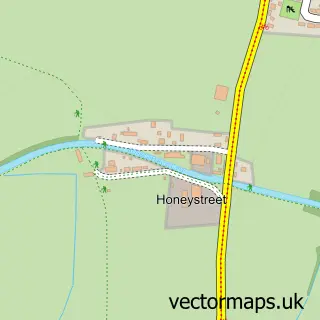 Street map sample of Honeystreet, Wiltshire