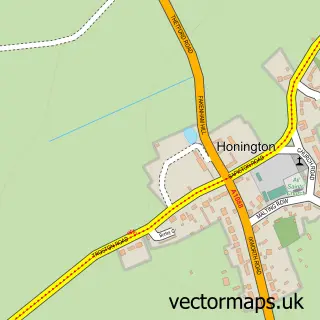 Street map sample of Honington, Suffolk
