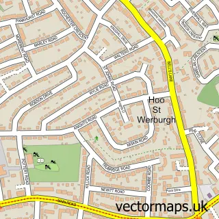 Street map sample of Hoo St Werburgh, Kent