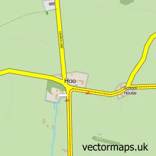 Street map sample of Hoo, Suffolk