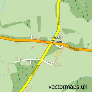 Street map sample of Hook Green, Kent