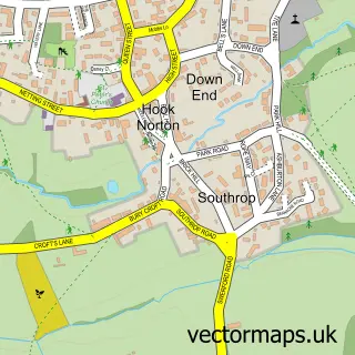 Street map sample of Hook Norton, Oxfordshire