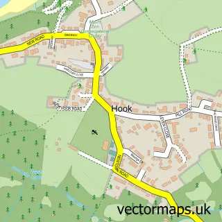 Street map sample of Hook, Dyfed