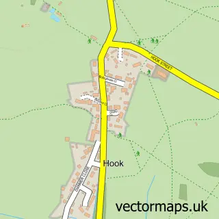 Street map sample of Hook, Wiltshire