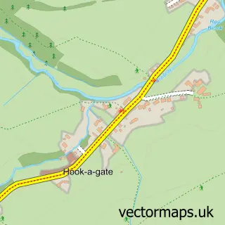 Street map sample of Hook-a-Gate, Shropshire