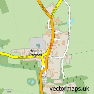 Street map sample of Hooton Pagnell, South Yorkshire
