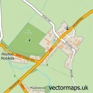 Street map sample of Hooton Roberts, South Yorkshire