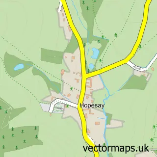 Street map sample of Hopesay, Shropshire