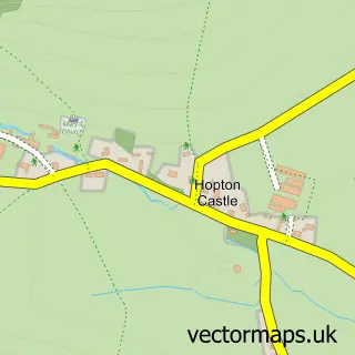Street map sample of Hopton Castle, Shropshire