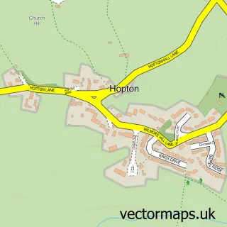 Street map sample of Hopton, Staffordshire