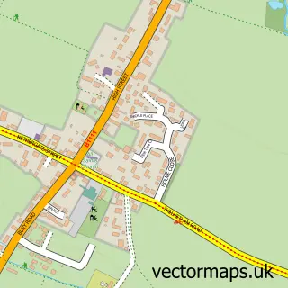 Street map sample of Hopton, Suffolk