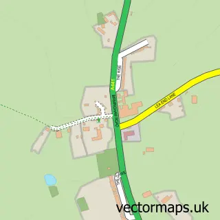 Street map sample of Hopwood, Worcestershire