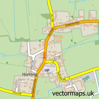 Street map sample of Horbling, Lincolnshire