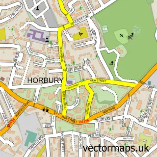 Street map sample of Horbury, West Yorkshire