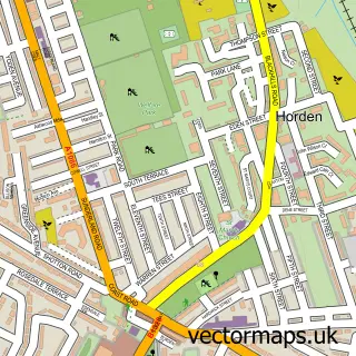 Street map sample of Horden, Durham