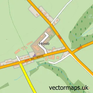 Street map sample of Horeb, Dyfed