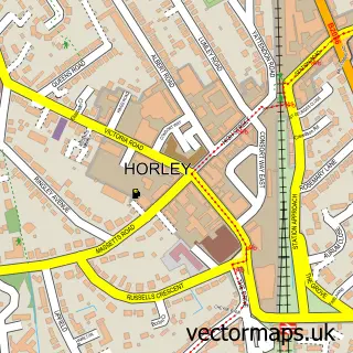 Street map sample of Horley, Surrey