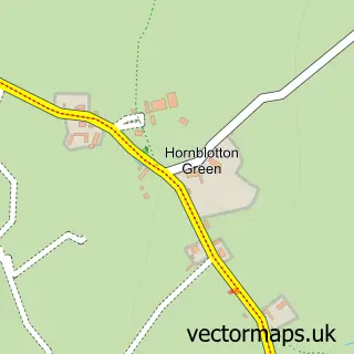 Street map sample of Hornblotton Green, Somerset