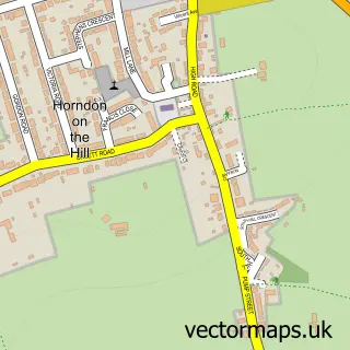 Street map sample of Horndon On The Hill, Essex