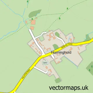 Street map sample of Horninghold, Leicestershire