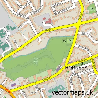 Street map sample of Hornsea, East Riding of Yorkshire