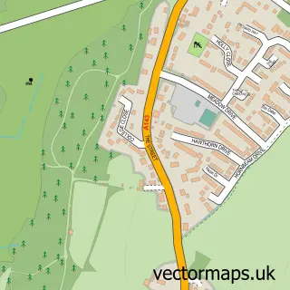 Street map sample of Horringer, Suffolk