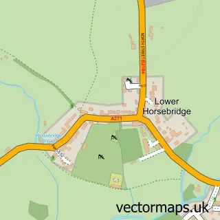 Street map sample of Horsebridge, East Sussex