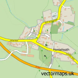 Street map sample of Horseheath, Cambridgeshire
