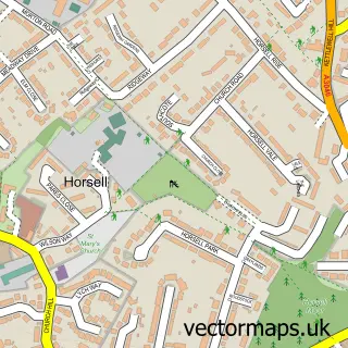 Street map sample of Horsell, Surrey