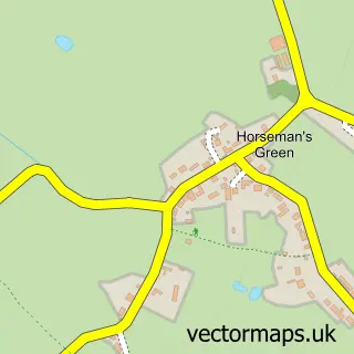 Street map sample of Horseman's Green, Clwyd