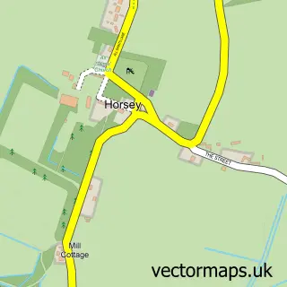 Street map sample of Horsey, Norfolk