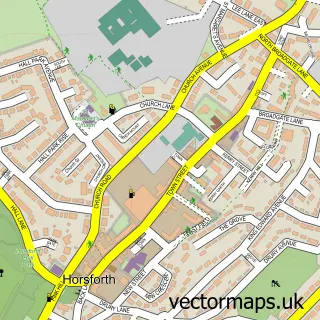 Street map sample of Horsforth, West Yorkshire