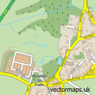 Street map sample of Horsham St Faith, Norfolk