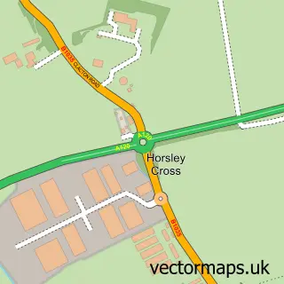 Street map sample of Horsley Cross, Essex