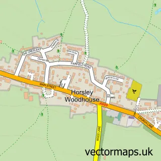 Street map sample of Horsley Woodhouse, Derbyshire