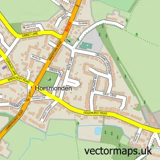 Street map sample of Horsmonden, Kent