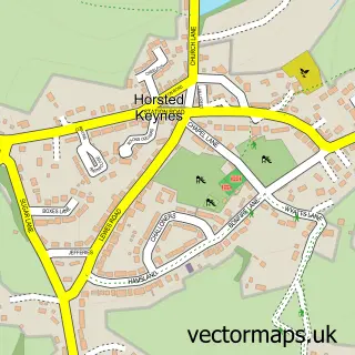 Street map sample of Horsted Keynes, West Sussex