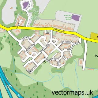 Street map sample of Hortham, Gloucestershire