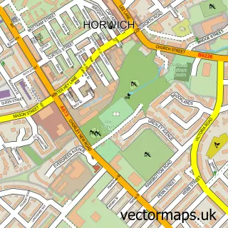Street map sample of Horwich, Greater Manchester