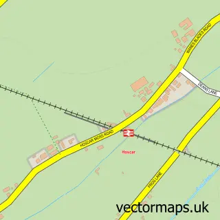 Street map sample of Hoscar, Lancashire