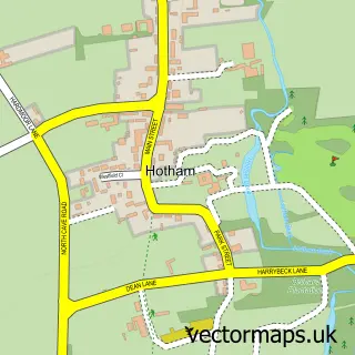 Street map sample of Hotham, East Riding of Yorkshire