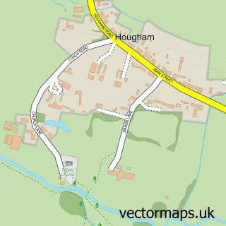 Street map sample of Hougham, Lincolnshire
