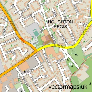Street map sample of Houghton Regis, Bedfordshire