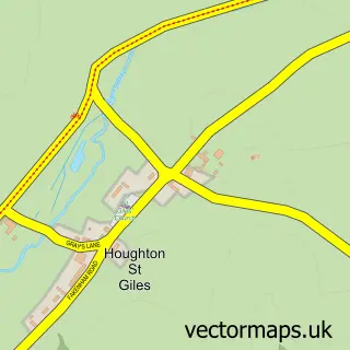 Street map sample of Houghton St Giles, Norfolk
