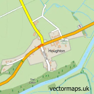 Street map sample of Houghton, West Sussex