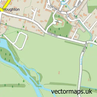 Street map sample of Houghton, Cambridgeshire