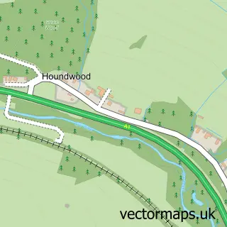 Street map sample of Houndwood, Berwickshire