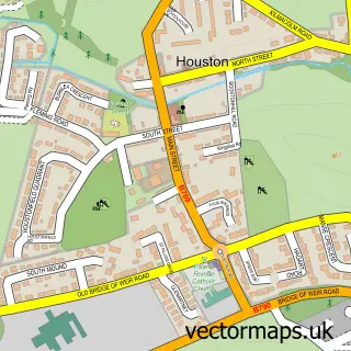 Street map sample of Houston, Renfrewshire