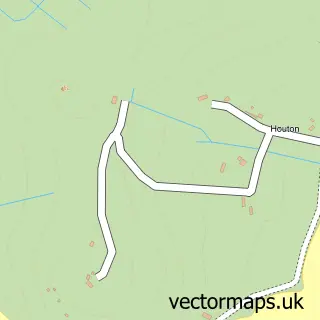 Street map sample of Houton, Orkney