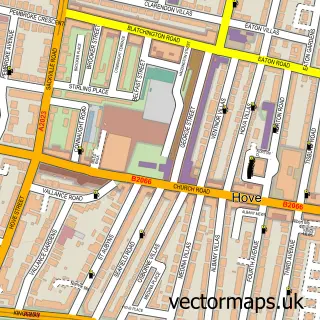 Street map sample of Hove, East Sussex